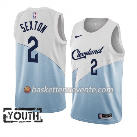 Maillot Basket Cleveland Cavaliers Collin Sexton 2 2018-19 Nike Bleu Blanc Swingman - Enfant